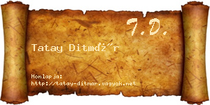 Tatay Ditmár névjegykártya